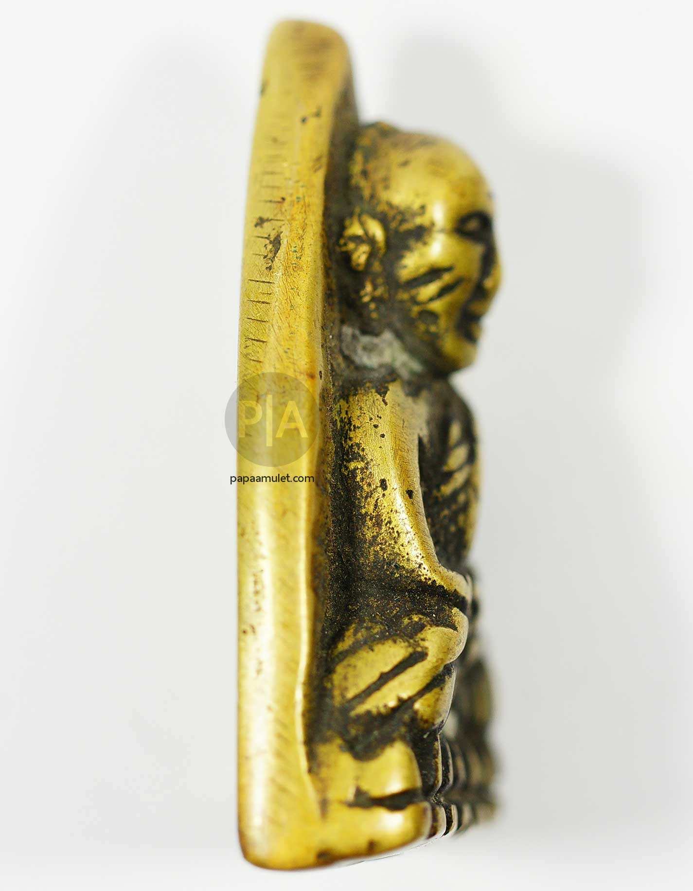 Luang Pu Thuat Amulet (Iron  Back) - Yellow metal and A-Type/Big votive tablet No.2